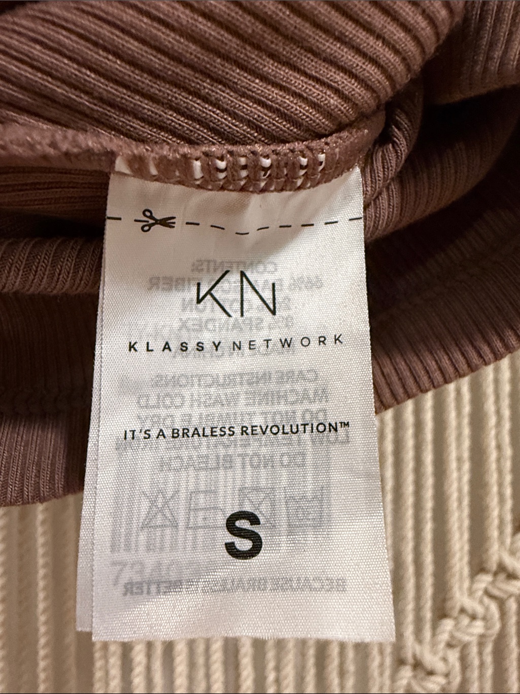 Klassy Network Bamboo Long Sleeve Scoop Neck Brami In Brown — image 6 of 8